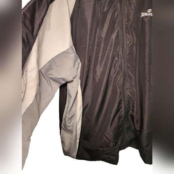 Spalding Black Windbreaker Jacket Menswear Activewear Warmup Lightweight - Picture 6 of 8